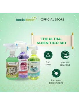 BACTAKLEEN The Ultra-Kleen Trio Set | Surface Cleaner (500ML) + Kitchen Kleen (500ML) + Home Kleen (500ML)